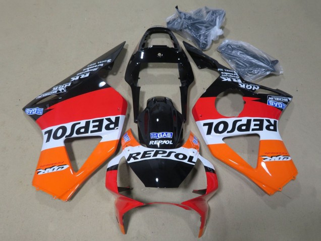 2002-2003 Honda CBR900RR 954 Motorcycle Fairing - Orange White Red Glossy Black Repsol Australia