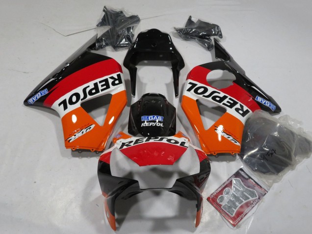 2002-2003 Honda CBR900RR 954 Motorcycle Fairings - Orange White Red Glossy Black Repsol Australia