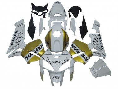 Affordable 2005-2006 Honda CBR600RR Motorcycle Fairings - White Gold Repsol Australia