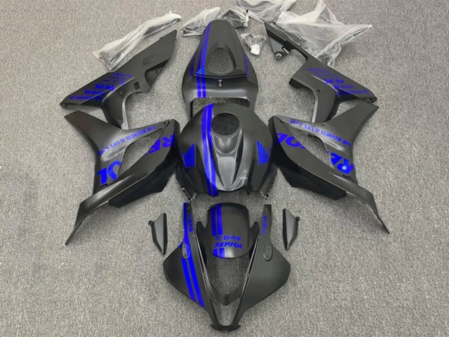 2007-2008 Honda CBR600RR Motorcycle Fairings - Blue Matte Black Repsol Australia