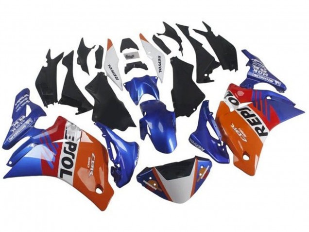 2011-2015 Honda CBR250RR Motorcycle Fairings - Orange White Red Blue Repsol Australia