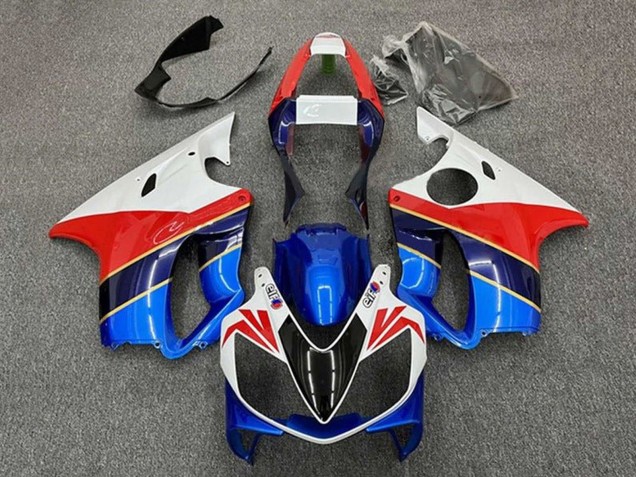 2001-2003 Honda CBR600 F4i Motorcycle Fairings - White Red Blue Dark Blue Australia