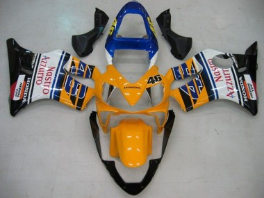Affordable 2001-2003 Honda CBR600 F4i Motorcycle Fairings - Yellow White Blue Glossy Black Nastro Azzurro Australia