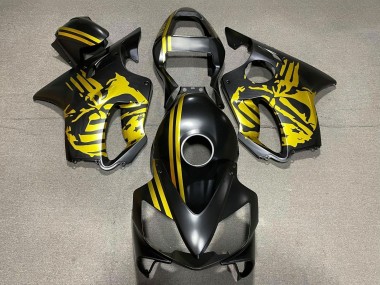 Affordable 2001-2003 Honda CBR600 F4i Motorcycle Fairings - Gold Matte Black Skull Australia