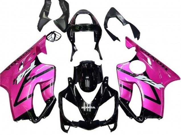 2001-2003 Honda CBR600 F4i Motorcycle Fairing - Pink Glossy Black Stripe Australia