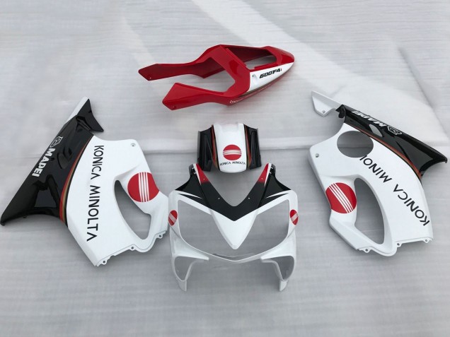2001-2003 Honda CBR600 F4i Motorcycle Fairings - White Red Glossy Black Konica Minolta Australia
