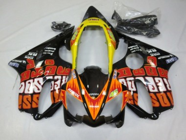 Affordable 2004-2007 Honda CBR600 F4i Motorcycle Fairings - Yellow Orange Glossy Black Rossi Australia
