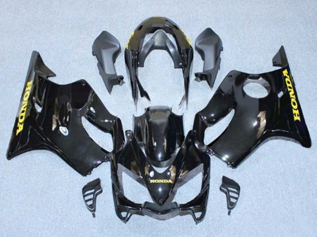 2004-2007 Honda CBR600 F4i Motorcycle Fairings - Glossy Black Gold Decals Australia
