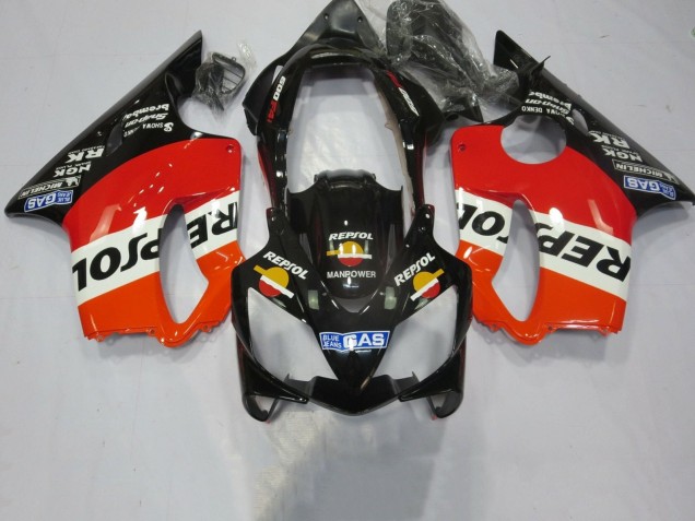 2004-2007 Honda CBR600 F4i Motorcycle Fairings - Orange White Red Glossy Black Repsol Australia