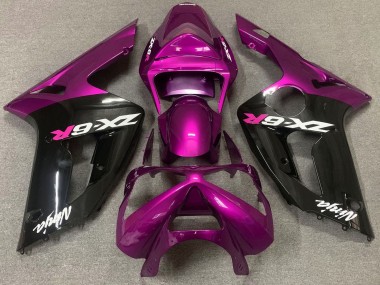 Affordable 2003-2004 Kawasaki ZX6R Motorcycle Fairing - Purple Glossy Black Australia