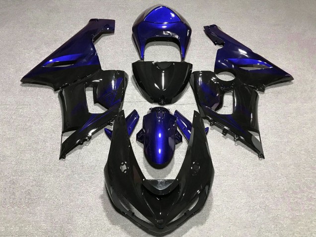 2005-2006 Kawasaki ZX6R Motorcycle Fairing - Blue Glossy Black Australia
