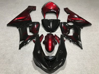 Affordable 2005-2006 Kawasaki ZX6R Motorcycle Fairings - Red Glossy Black Australia