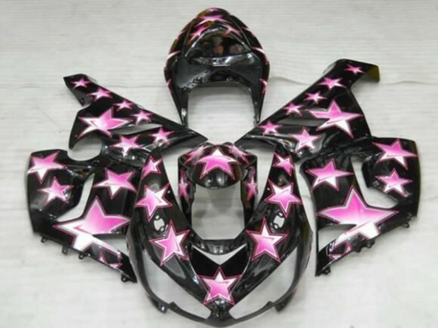 2005-2006 Kawasaki ZX6R Motorcycle Fairings - Black Pink Star Australia