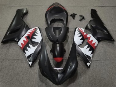 Affordable 2005-2006 Kawasaki ZX6R Motorcycle Fairings - Matte Black White Red Shark Australia