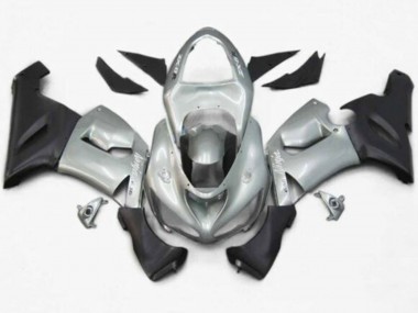 Affordable 2005-2006 Kawasaki ZX6R Motorcycle Fairings - Silver Matte Black Australia
