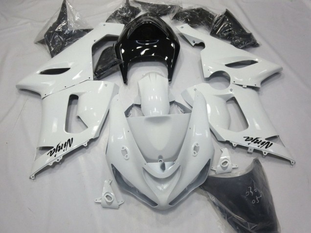2005-2006 Kawasaki ZX6R Motorcycle Fairings - White Black Australia