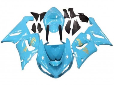 Affordable 2005-2006 Kawasaki ZX6R Motorcycle Fairings - Light Blue Gold Australia