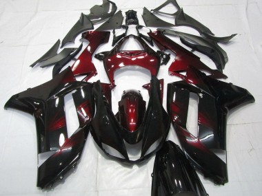 Affordable 2007-2008 Kawasaki ZX6R Motorcycle Fairings - Black Dark Red Australia