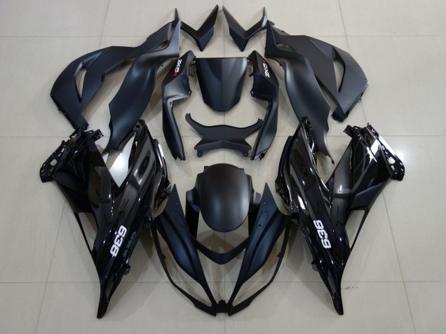 2007-2008 Kawasaki ZX6R Motorcycle Fairings - Matte Black Glossy Black White Australia