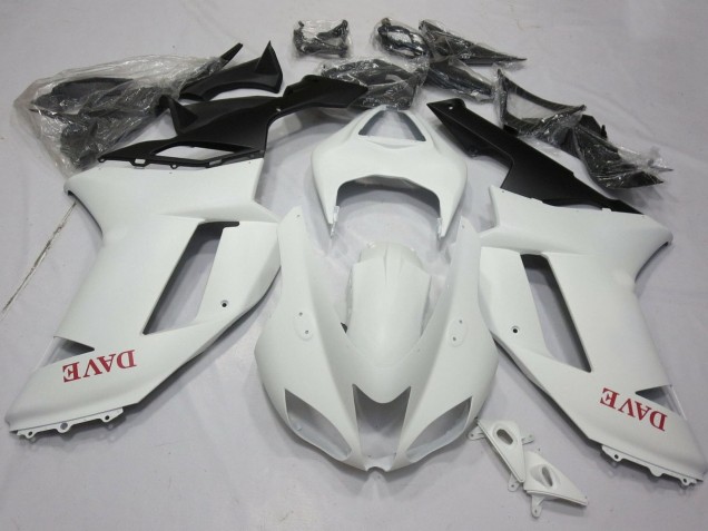 2007-2008 Kawasaki ZX6R Motorcycle Fairings - Matte White Red Australia