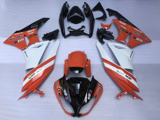 2007-2008 Kawasaki ZX6R Motorcycle Fairings - Orange White Black Australia