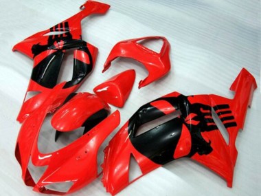 Affordable 2007-2008 Kawasaki ZX6R Motorcycle Fairings - Red Black Skull Australia