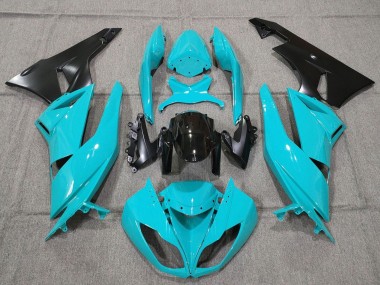 Affordable 2007-2008 Kawasaki ZX6R Motorcycle Fairings - Turquoise Blue Black Matte Black Australia