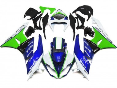 Affordable 2007-2008 Kawasaki ZX6R Motorcycle Fairings - White Blue Green Black Australia