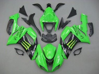 Affordable 2007-2008 Kawasaki ZX6R Motorcycle Fairings - Green Black Monster Energy Australia