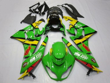 Affordable 2009-2012 Kawasaki ZX6R Motorcycle Fairings - Green Yellow Red Black Trick Star Red Bull Australia