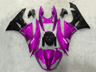 Affordable 2009-2012 Kawasaki ZX6R Motorcycle Fairings - Purple Glossy Black Australia
