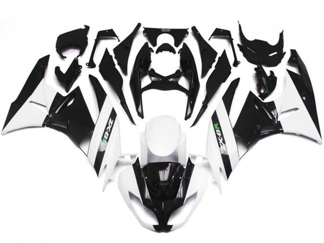 2009-2012 Kawasaki ZX6R Motorcycle Fairings - White Glossy Black Australia