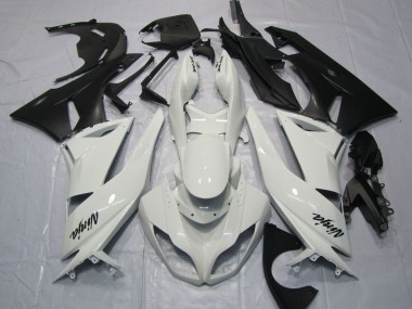 Affordable 2009-2012 Kawasaki ZX6R Motorcycle Fairings - White Matte Black Australia