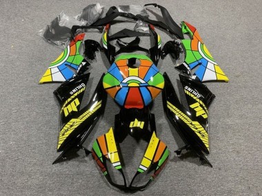 Affordable 2009-2012 Kawasaki ZX6R Motorcycle Fairings - Glossy Black Multicolor Australia