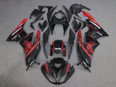 Affordable 2009-2012 Kawasaki ZX6R Motorcycle Fairings - Glossy Black Red Monster Australia