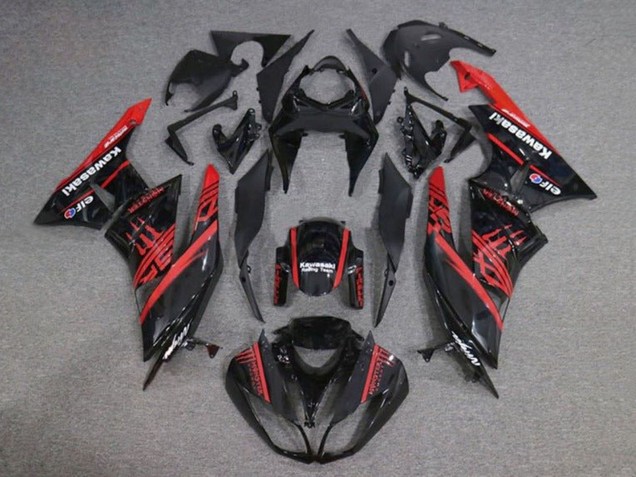 2009-2012 Kawasaki ZX6R Motorcycle Fairings - Glossy Black Red Monster Australia