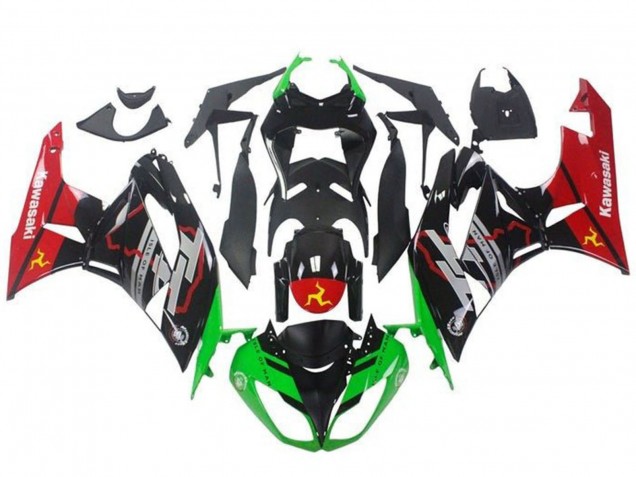 2009-2012 Kawasaki ZX6R Motorcycle Fairings - Green Glossy Black Red Australia