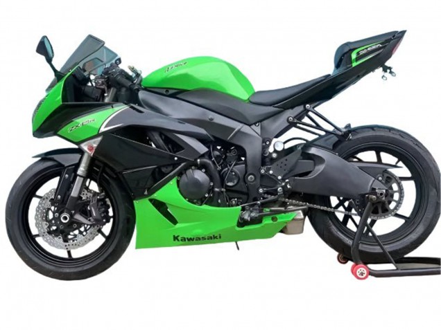 2009-2012 Kawasaki ZX6R Motorcycle Fairings - Green Matte Black Australia