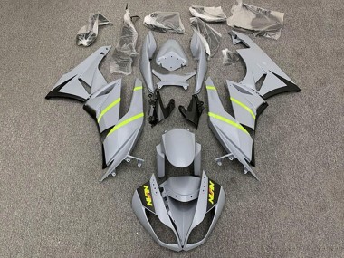 Affordable 2009-2012 Kawasaki ZX6R Motorcycle Fairings - Grey Yellow Stripe Australia