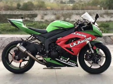 Affordable 2009-2012 Kawasaki ZX6R Motorcycle Fairings - Green Red Black White L.K. Racing Australia