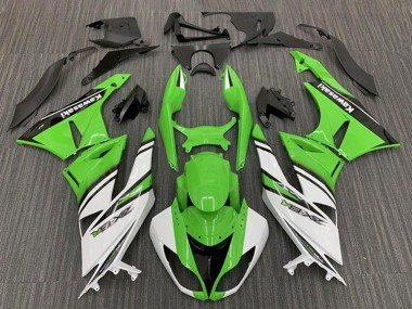 Affordable 2009-2012 Kawasaki ZX6R Motorcycle Fairings - Green White Black Stripe Australia