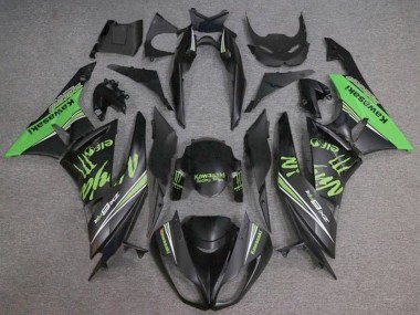 Affordable 2009-2012 Kawasaki ZX6R Motorcycle Fairings - Matte Black Green Monster Australia