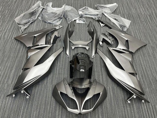 2009-2012 Kawasaki ZX6R Motorcycle Fairings - Matte Silver Black Australia