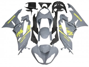 Affordable 2009-2012 Kawasaki ZX6R Motorcycle Fairings - Nardo Grey Yellow Australia