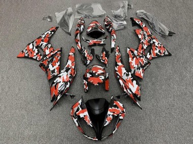 Affordable 2009-2012 Kawasaki ZX6R Motorcycle Fairings - Red White Black Camouflage Australia