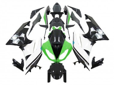 Affordable 2009-2012 Kawasaki ZX6R Motorcycle Fairings - Green White Glossy Black Australia