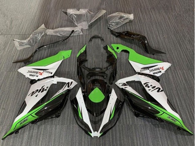 2013-2018 Kawasaki ZX6R Motorcycle Fairings - Green White Black Australia