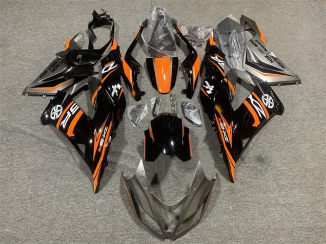 2013-2018 Kawasaki ZX6R Motorcycle Fairing - Orange Glossy Black Australia