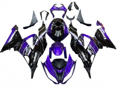 Affordable 2013-2018 Kawasaki ZX6R Motorcycle Fairing - Blue Glossy Black Australia