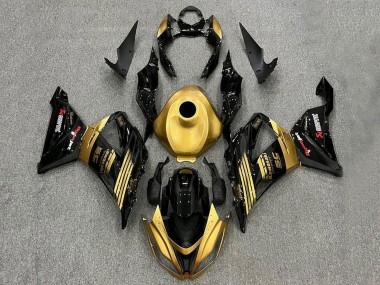 Affordable 2013-2018 Kawasaki ZX6R Motorcycle Fairings - Gold Glossy Black Australia